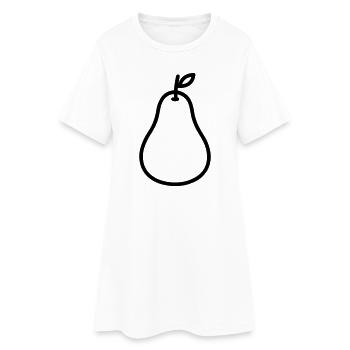 Birne - Frauen T-Shirt-Kleid - Weiß - Vorne