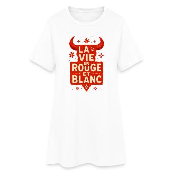 La vie en rouge est blanc - Féria - Robe T-shirt Femme - blanc - Devant