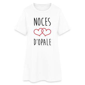 noces d'opale 21 ans d'amour - Robe T-shirt Femme - blanc - Devant