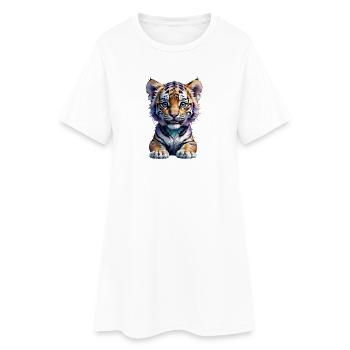 Petit petit tigre mignon - Robe T-shirt Femme - blanc - Devant