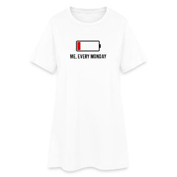 Batterie faible – Moi, tous les mois - Robe T-shirt Femme - blanc - Devant