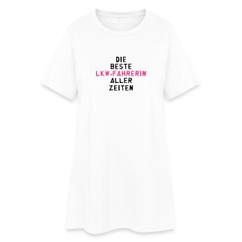 LKW-Fahrer LKW-Fahrerin LWK Lastwagen Möbelpacker - Frauen T-Shirt-Kleid - Weiß - Vorne