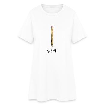 Stift - Azubi in der Lehre - Frauen T-Shirt-Kleid - Weiß - Vorne