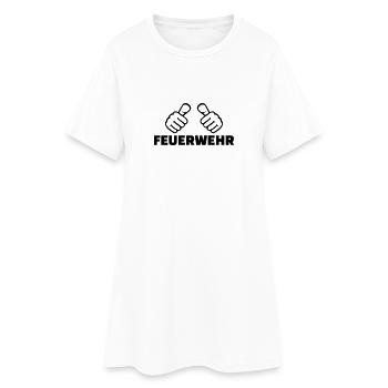 Feuerwehr - Frauen T-Shirt-Kleid - Weiß - Vorne