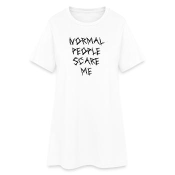 Les gens normaux me font peur - Robe T-shirt Femme - blanc - Devant