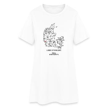 Dänemark Umriss - Esbjerg Liebe - Koordinaten - Frauen T-Shirt-Kleid - Weiß - Vorne