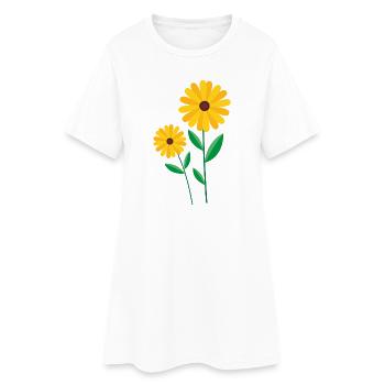 Fleur - Robe T-shirt Femme - blanc - Devant