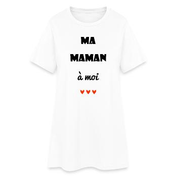 MAMAN. FÊTE DES MÈRES. COEUR. FÊTE. BONNE FÊTE - Robe T-shirt Femme - blanc - Devant