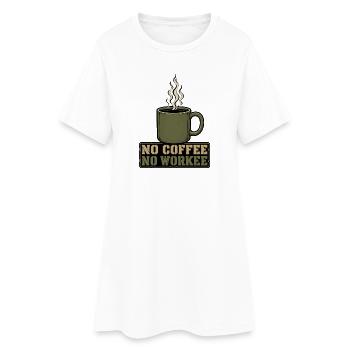 pas de café pas de workee - Robe T-shirt Femme - blanc - Devant