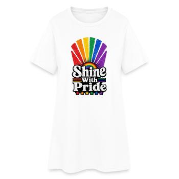 Shine With Pride Sonne Vintage Pride Motiv LGBTQ - Frauen T-Shirt-Kleid - Weiß - Vorne