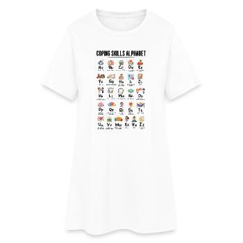 Bewältigungsstrategien Alphabet Welttag der psychischen Gesundheit - Frauen T-Shirt-Kleid - Weiß - Vorne