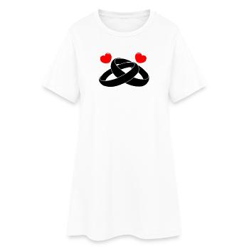 Alliances avec cœur - Robe T-shirt Femme - blanc - Devant