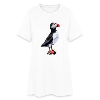 Papageitaucher - Frauen T-Shirt-Kleid - Weiß - Vorne