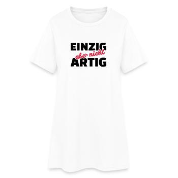 Einzig aber nicht artig - Frauen T-Shirt-Kleid - Weiß - Vorne