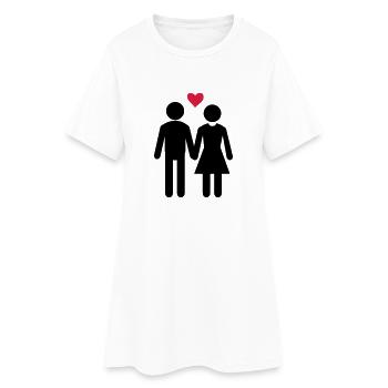 Love, Couple, Valentine's Day, Liebe Paar - Women’s T-Shirt Dress - white - Front