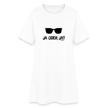 Ja oder Ja? - Frauen T-Shirt-Kleid - Weiß - Vorne