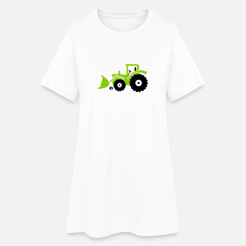 Tractor front loader Bulldog wheel loader with - Women’s T-Shirt Dress - white