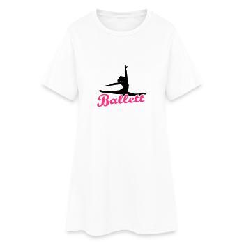 Ballett - Frauen T-Shirt-Kleid - Weiß - Vorne