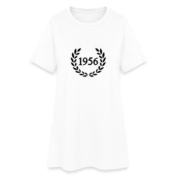 1956 - Frauen T-Shirt-Kleid - Weiß - Vorne