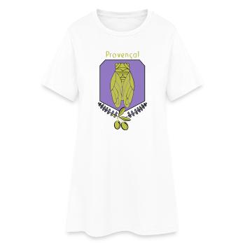 cigale Provençale avec Olives - Robe T-shirt Femme - blanc - Devant