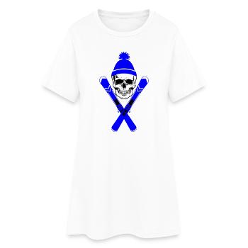Tête de mort Skieur  - Robe T-shirt Femme - blanc - Devant