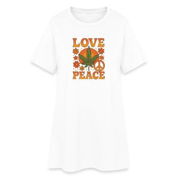 Love Peace Hippie Vibes - Women’s T-Shirt Dress - white - Front