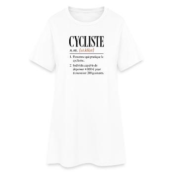 Cycliste – Définition Humour Vélo - Robe T-shirt Femme - blanc - Devant