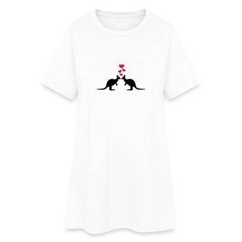 Kangourou - Robe T-shirt Femme - blanc - Devant