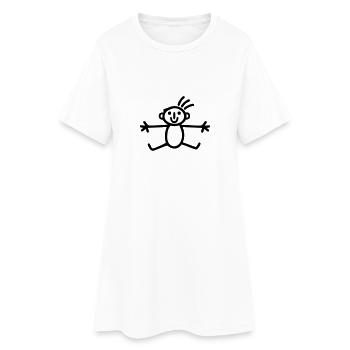 Strichmännchen Junge - Frauen T-Shirt-Kleid - Weiß - Vorne