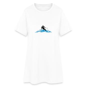 Winter - Skifahrer Berge Sport 2018 - Frauen T-Shirt-Kleid - Weiß - Vorne