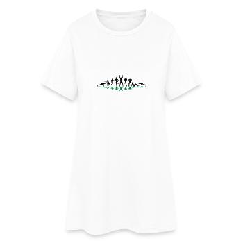 Sport - Gruppe Fitness - Frauen T-Shirt-Kleid - Weiß - Vorne