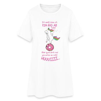 Einhorn - Frauen T-Shirt-Kleid - Weiß - Vorne