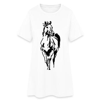 pferd pferdekopf hengst stute fohlen - Frauen T-Shirt-Kleid - Weiß - Vorne