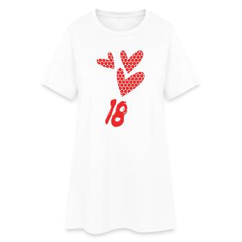 18. 18 ANS. 18e ANNIVERSAIRE. ANNIVERSAIRE 18 ANS. - Robe T-shirt Femme - blanc - Devant