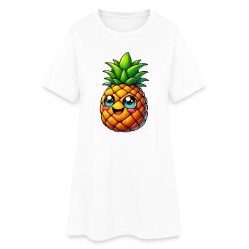 Ananas - Robe T-shirt Femme - blanc - Devant