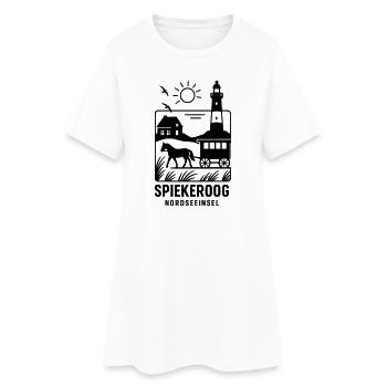 Île de Spiekeroog Loisirs Vacances Silhouette - Robe T-shirt Femme - blanc - Devant
