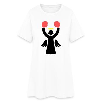 Boxer Ange Pictogramme Drôle - Robe T-shirt Femme - blanc - Devant