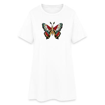 Illustration de papillon Papillon Coloré Moderne - Robe T-shirt Femme - blanc - Devant