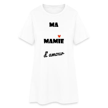 MAMIE. MAMAN. GRAND-MERE. FÊTE DES MÈRES. COEUR - Robe T-shirt Femme - blanc - Devant