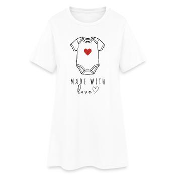 Design de combinaison Made with Love Baby - Robe T-shirt Femme - blanc - Devant