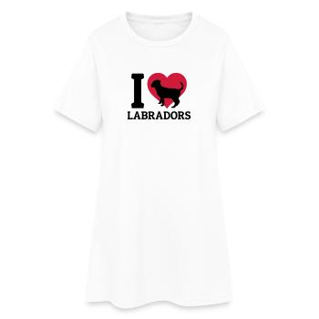 I love Labradors - Robe T-shirt Femme - blanc - Devant