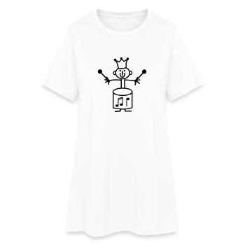 Drummer King - Frauen T-Shirt-Kleid - Weiß - Vorne