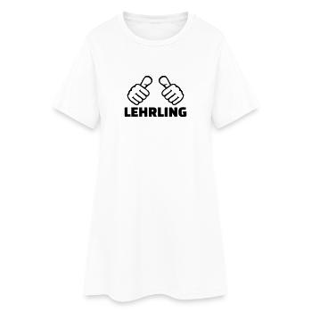 Lehrling - Frauen T-Shirt-Kleid - Weiß - Vorne