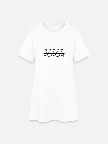 Rudern Fünfer Boot - Frauen T-Shirt-Kleid - Weiß