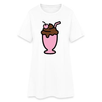 Icône de la glace milkshake - Robe T-shirt Femme - blanc - Devant