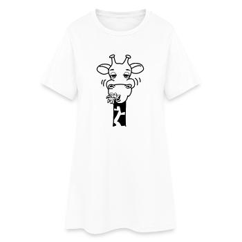 Giraffe fressen hunger Comic witzig cool - Frauen T-Shirt-Kleid - Weiß - Vorne