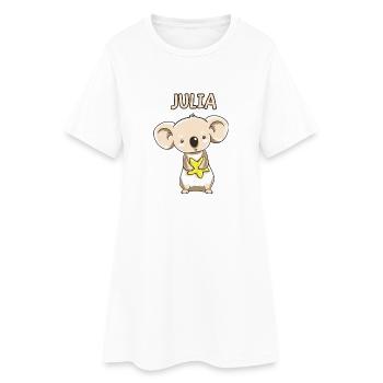 Koala enfant drôle copie cadeau d'anniversaire Julia - Robe T-shirt Femme - blanc - Devant