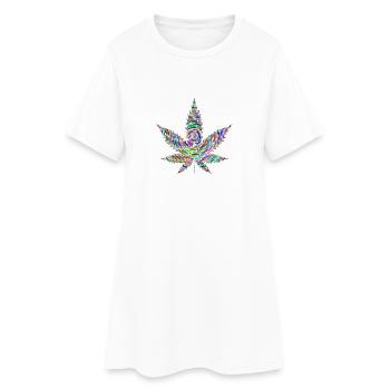 mauvaise herbe - Robe T-shirt Femme - blanc - Devant
