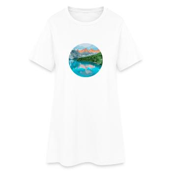 Berge und See - Frauen T-Shirt-Kleid - Weiß - Vorne