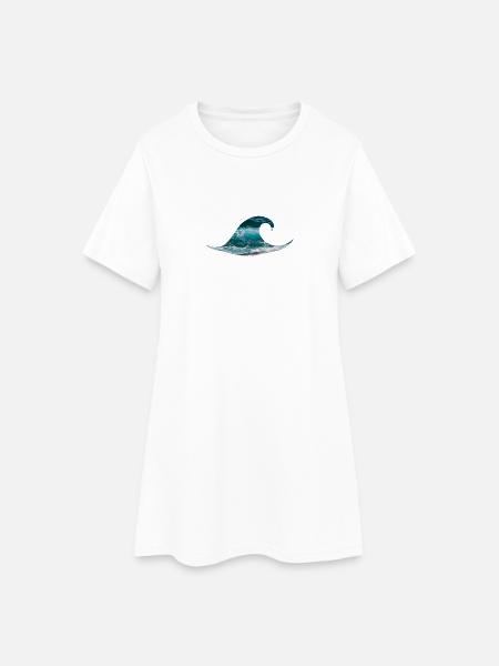 Surf de la mer océan vague - Robe T-shirt Femme - blanc